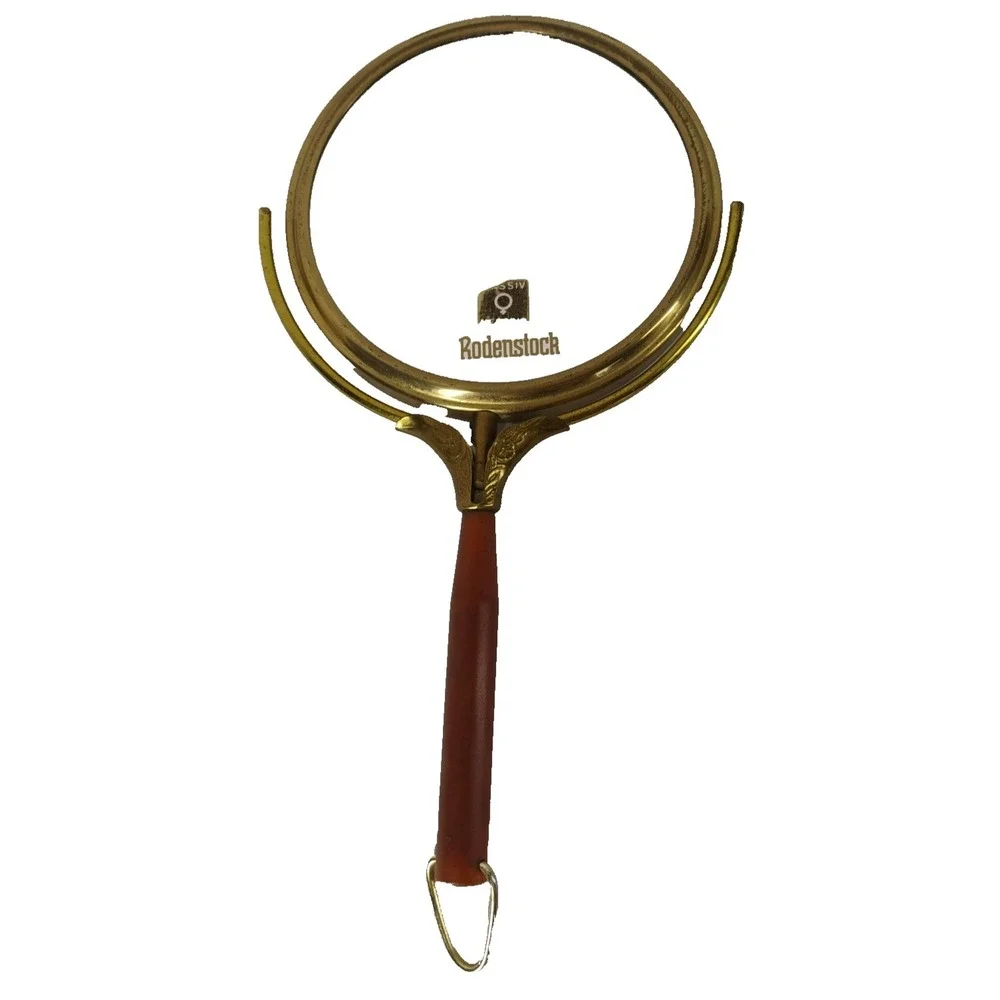 Vintage Rodenstock Germany Handheld 2 Sided Mirror & Magnifying Vanity Mirror‎